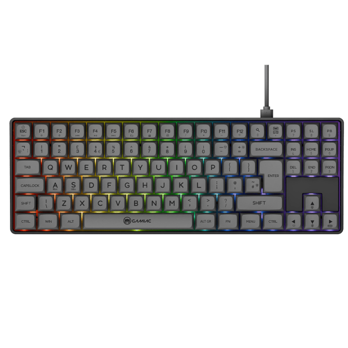 Gamiac Tkl90g Grå Sort Tkl Tastatur Blå Switch Geekd Dk