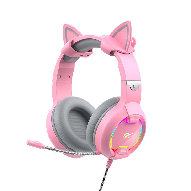 Gaming Headphones Havit Gamenote H2233d Rgb  Pink  Headset Geekd Dk