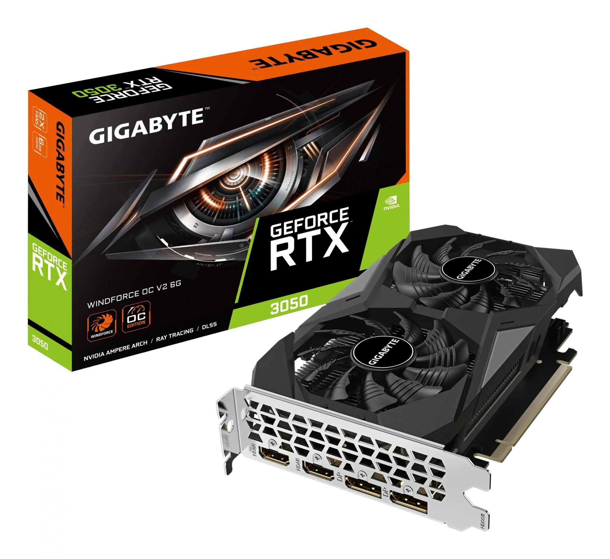 Gigabyte Geforce Rtx 3050 Windforce   V2 Oc 6gb Gddr6 Ram Grafikkort