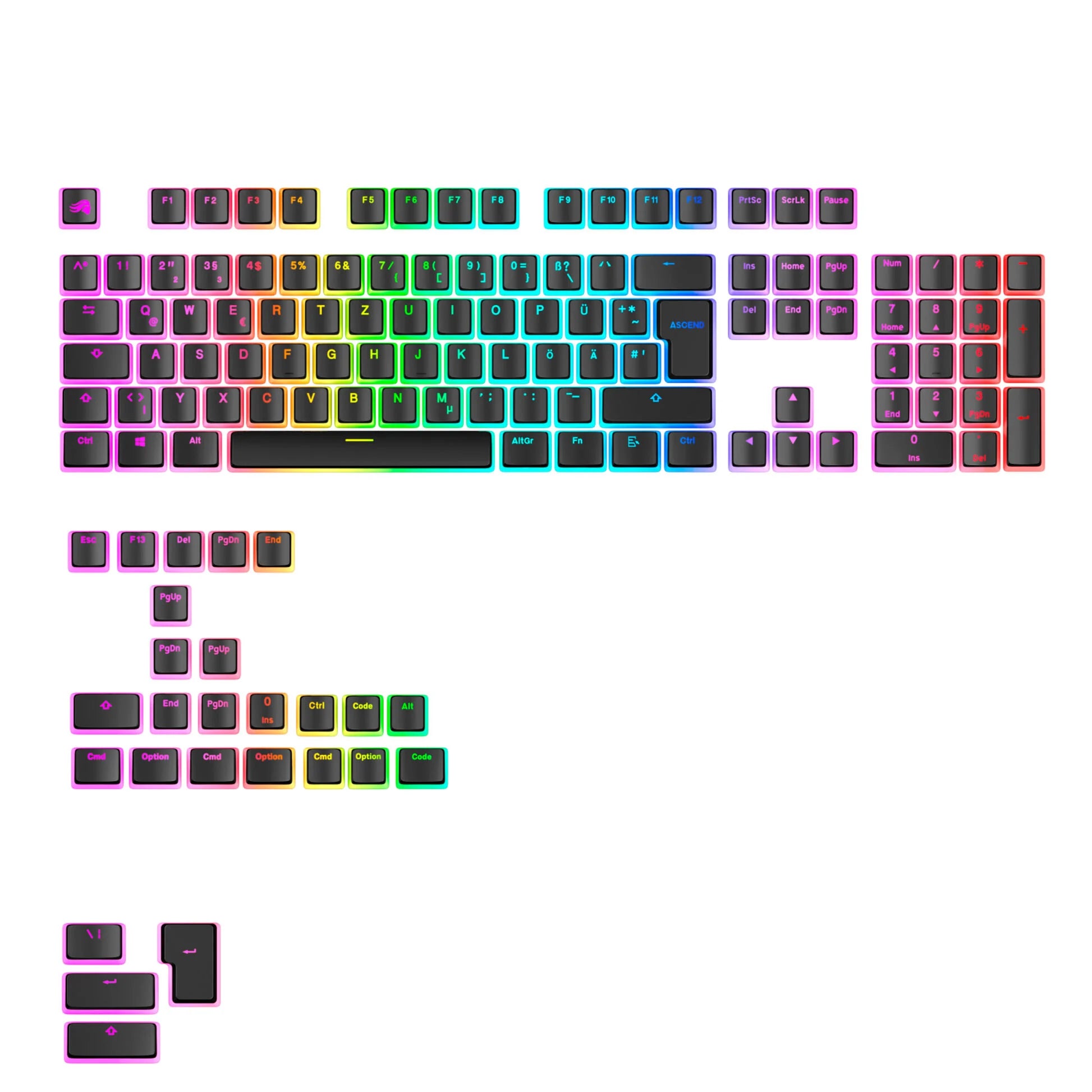 Glorious Aura V3 Keycaps Sort  131pcs  Geekd Dk