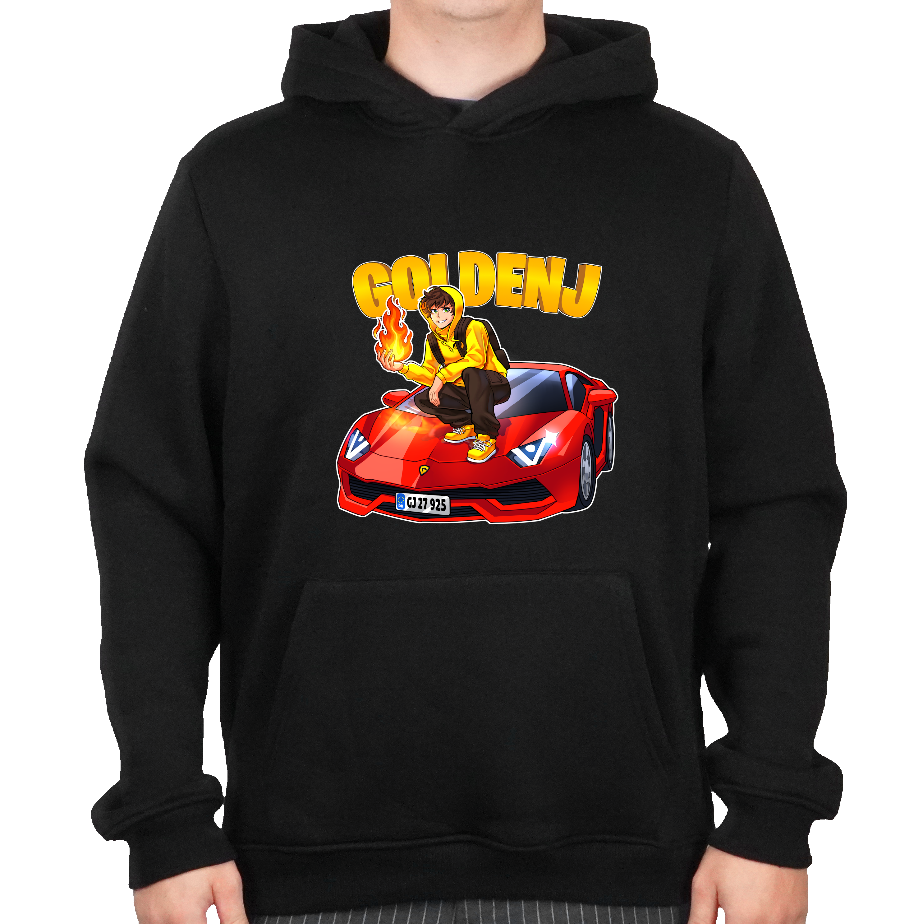 Goldenj Lambo Hoodie   Sort    -