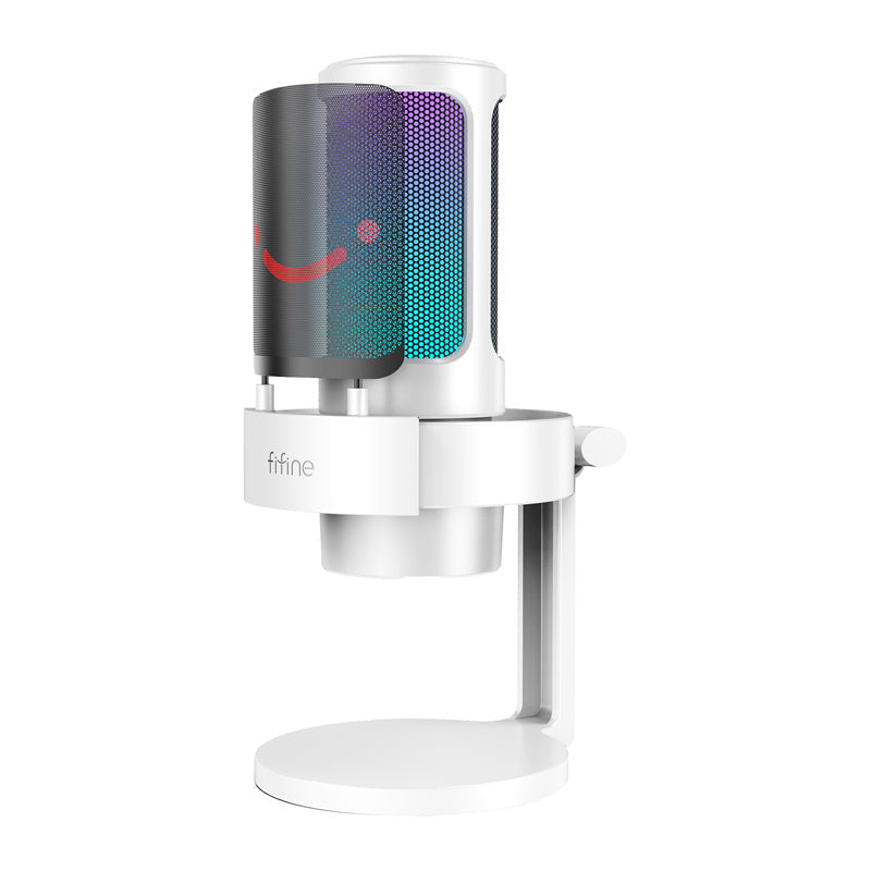 Hvid Usb Gaming Mikrofon Med Rgb Geekd Dk