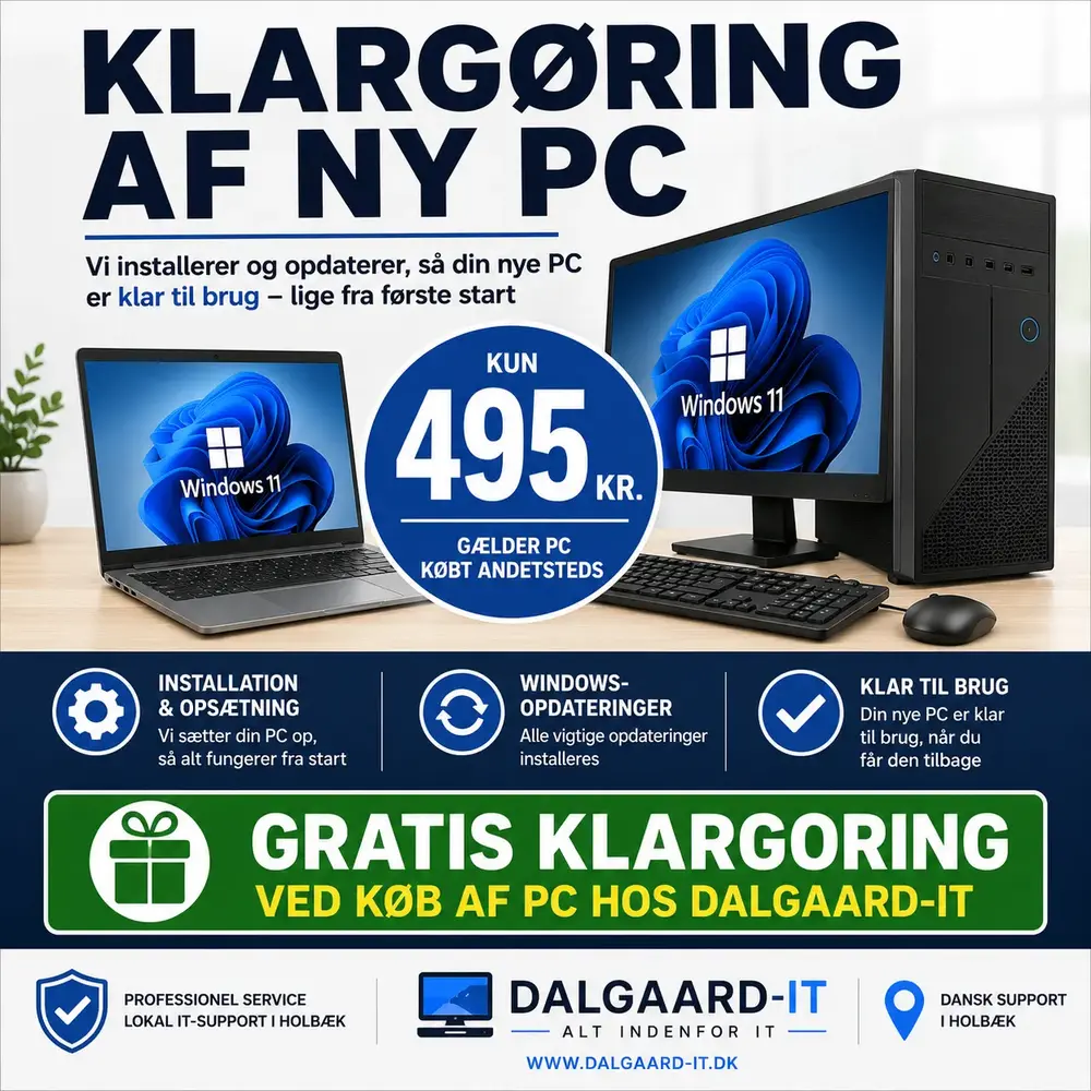 Klargøring Af Ny Pc  Klar Til Brug
