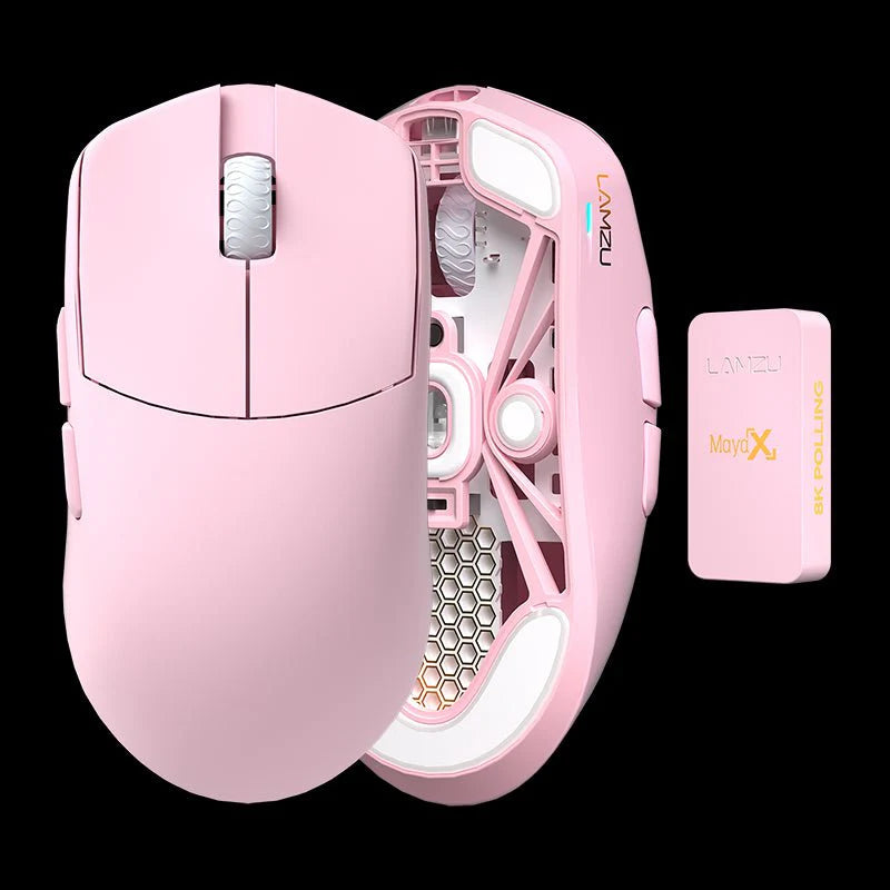 Lamzu Maya Champions Edition 8k Dongle  Optical Switch Light Pink  Small Size  Mus Geekd Dk