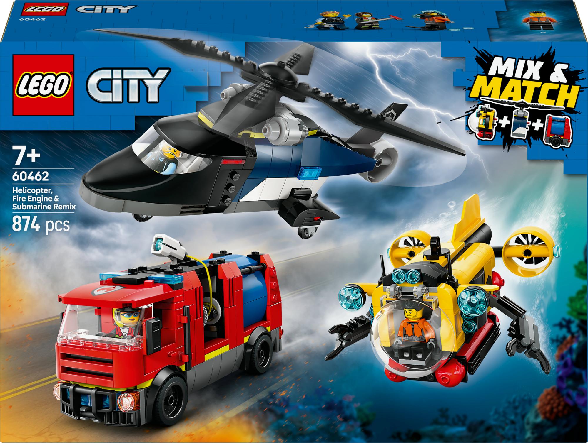 Lego 60462 City Combination Set With Helicopter  Fire Truck And Submarine