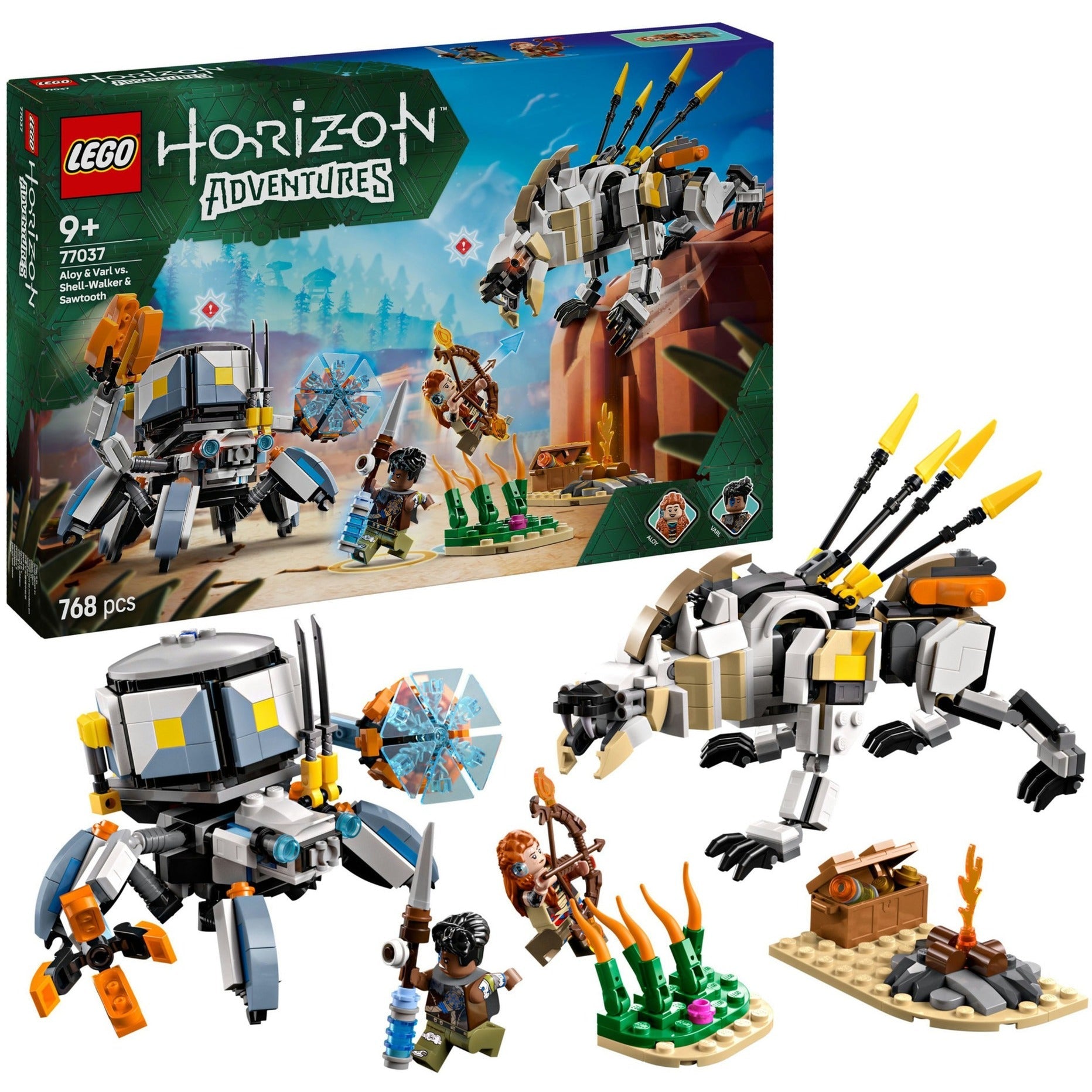 Lego 77037 Horizon Adventures Aloy And Varl Vs  Armored Walker And Sawtooth