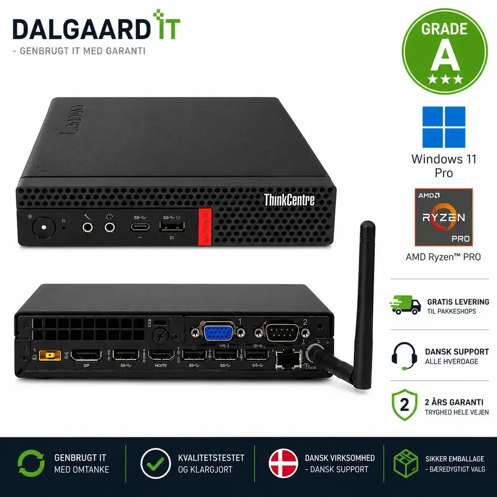 Lenovo Thinkcentre M75q Ryzen   Pro 3200ge 8gb 256gb Nvme Refurbished Grade