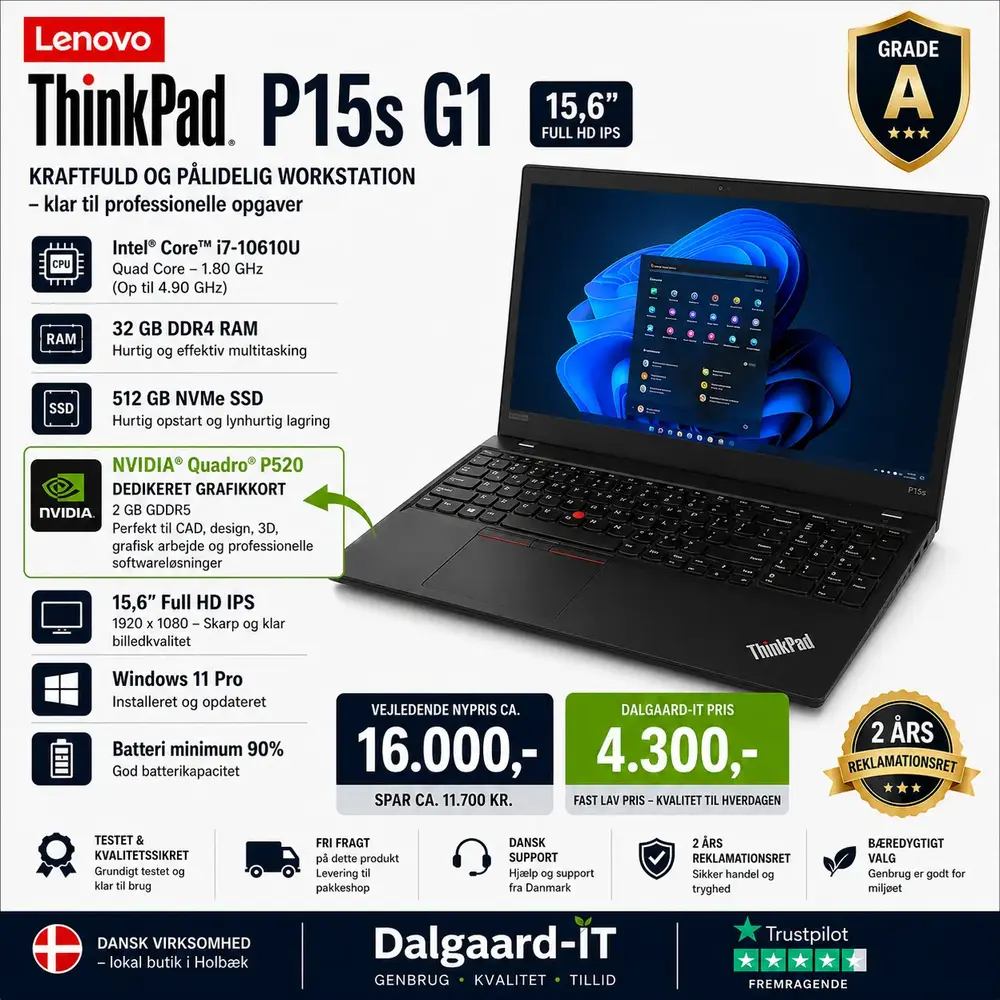 Lenovo Thinkpad P15s G1 15   Quot  I7 32gb 512gb Quadro P520