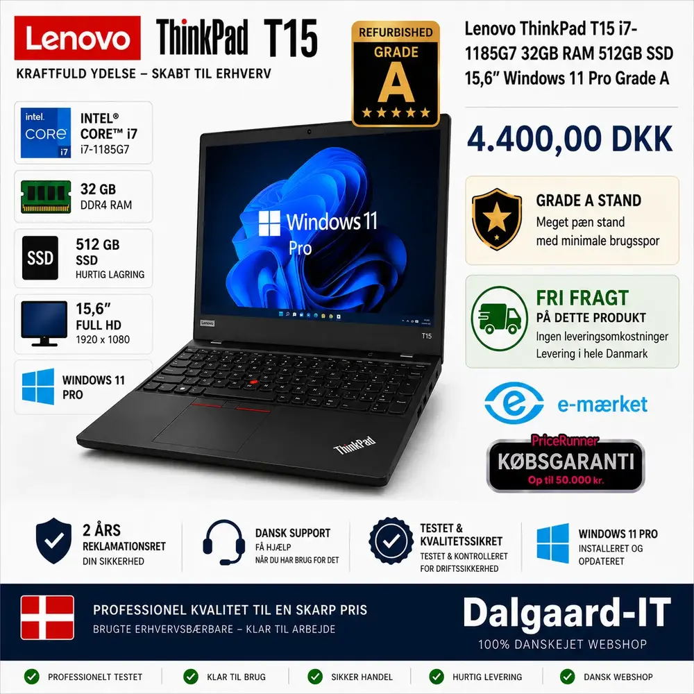 Lenovo Thinkpad T15 I7-1185g7 32gb Ram 512gb Ssd 15   Quot  Windows 11 Pro Grade