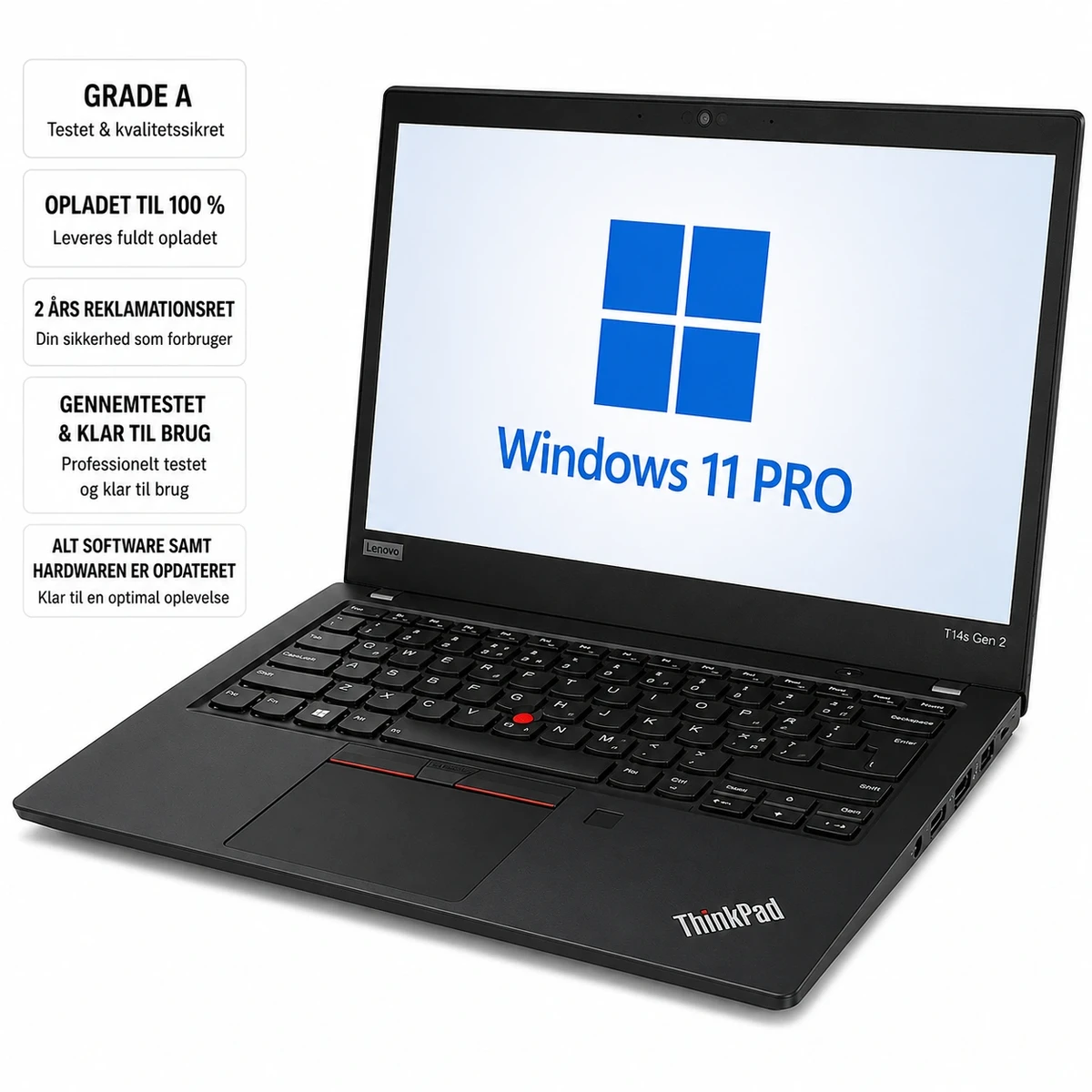 Lenovo Thinkpad T14s Gen    Kraftfuld Refurbished Bærbar Til Arbejde Og Studie