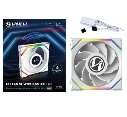 Lian Li Uni Fan Sl Wireless Lcd Reverse  Hvid 120mm Kabinet Blæser Geekd Dk