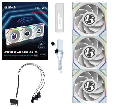 Lian Li Uni Fan Sl Wireless Lcd Reverse    Pak  Hvid 120mm