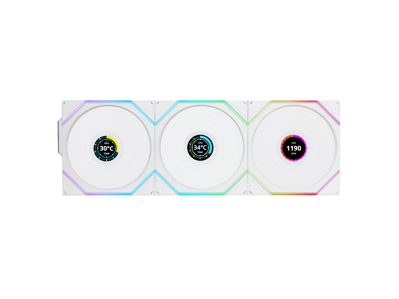 Lian Li Uni Fan Tl Wireless Lcd Reverse    Pak  Hvid 120 Kabinet Blæser Geekd Dk
