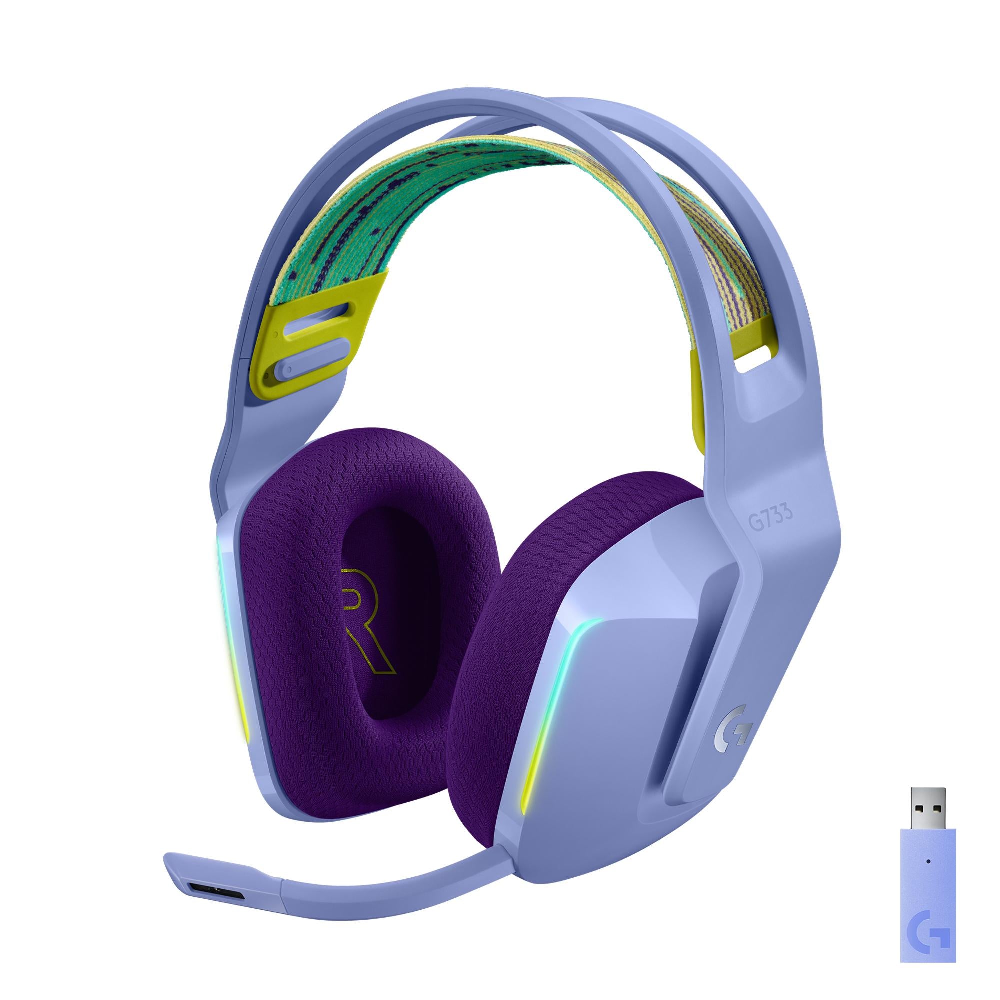 Logitech   G733 Lightspeed Wireless Rgb Gaming Headset Trådløs Headset Lilla