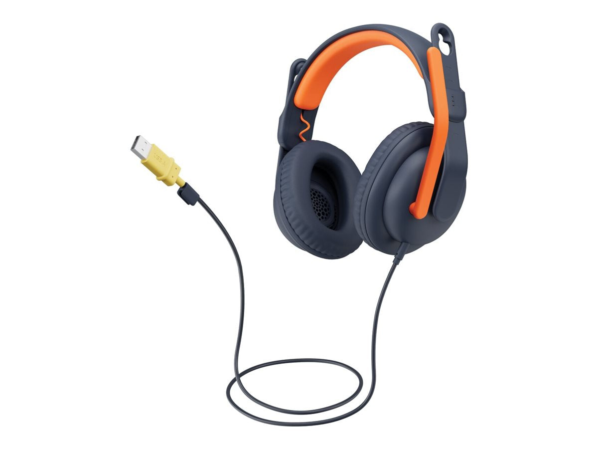 Logitech Zone Learn Wired Over-ear Headset For Learners  Usb-  Kabling Hovedtelefoner Sort Orange