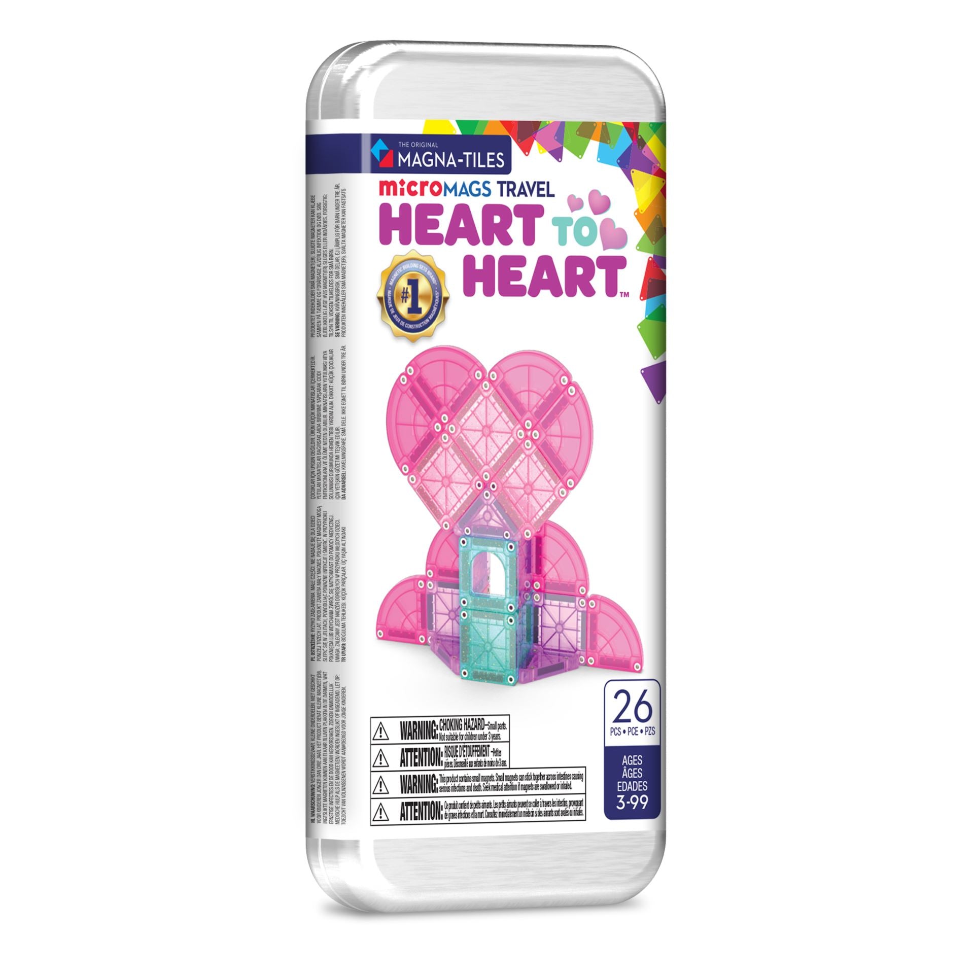 Magna-tiles Heart To Heart Travel Set   Micromags Byggesæt Geekd Dk