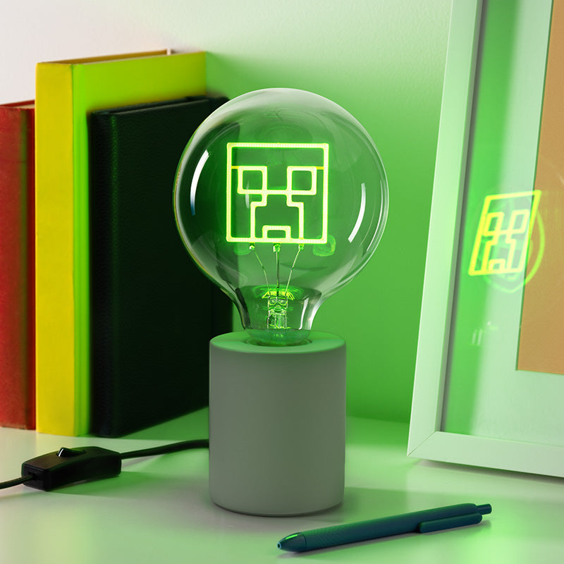 Minecraft Creeper Led Neon Bulb Lampe Lys Geekd Dk