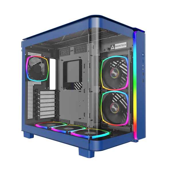 Montech King 95 Pro Blå  Curved Glas