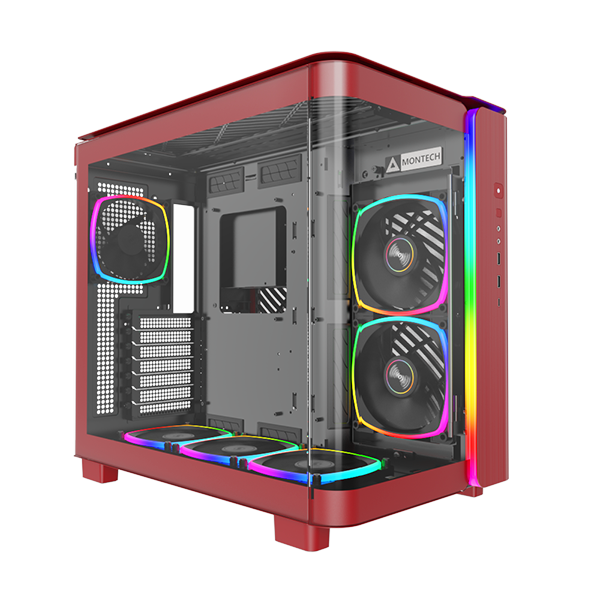 Montech King 95 Pro Rød-  Curved Glas