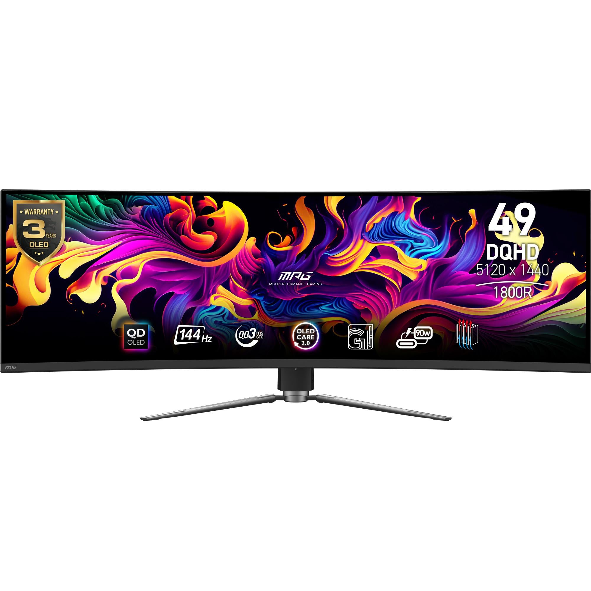 Msi Mpg 491cqpde Qd-oled 49 5120   1440  Ultrawide  Hdmi Displayport Usb-  144hz Skærm Geekd Dk