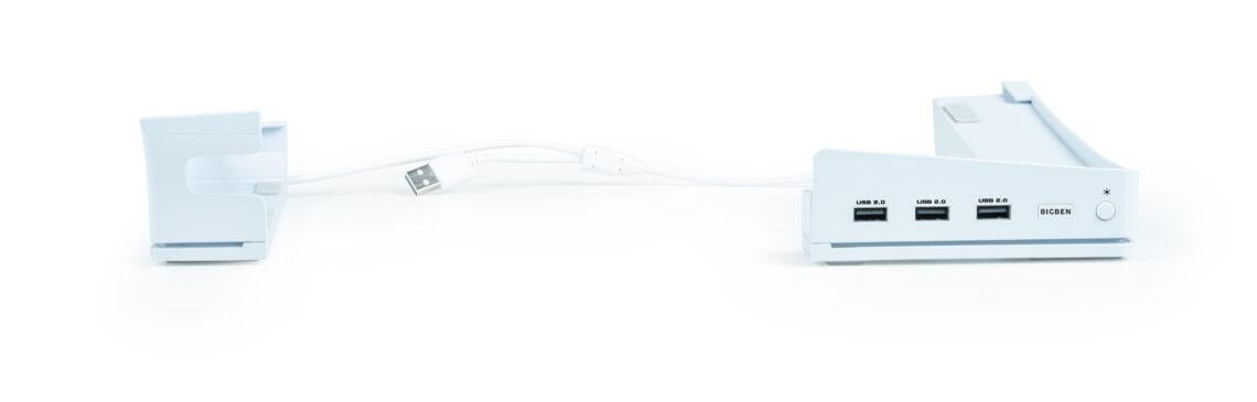 Nacon Horizontal Hub Station Rgb Usb Hub  Hvid Ps5 Slim Ps5 Tilbehør Geekd Dk