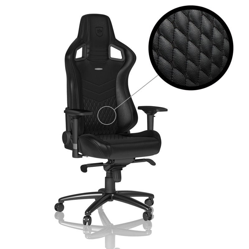 Noblechairs Epic Real Leather Black Black Stol Geekd Dk