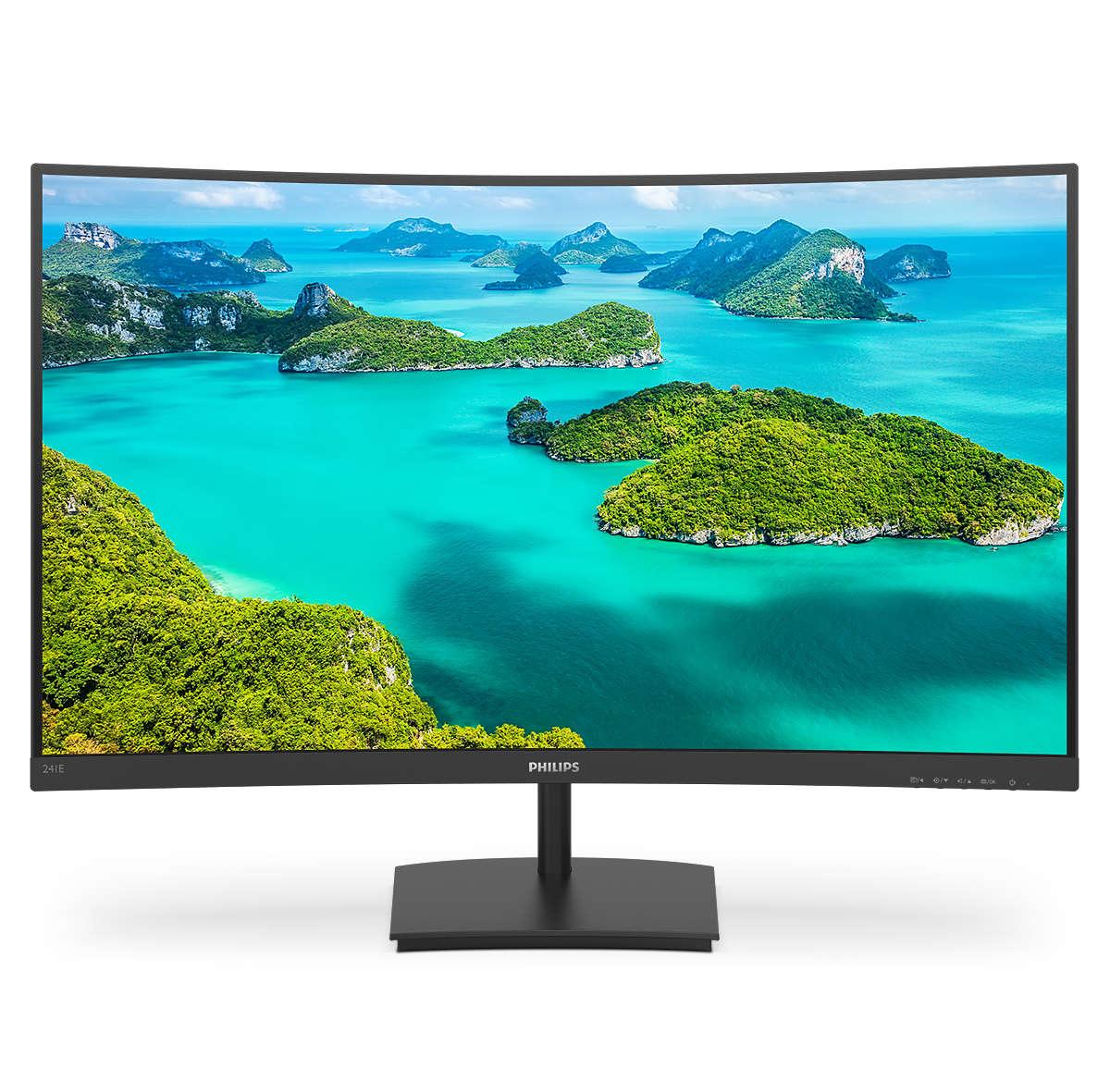Philips  -line 241e1sca 24 1920   1080  Full Hd  Vga  Hd-15  Hdmi 75hz Skærm Geekd Dk