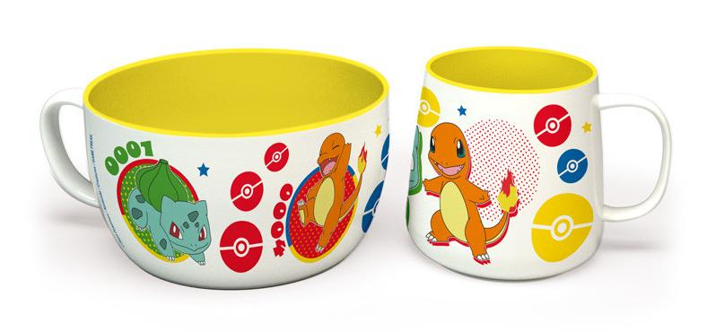 Pokemon Breakfast Set Mug   Bowl Pikachu   Kanto Starters Merchandise Geekd Dk