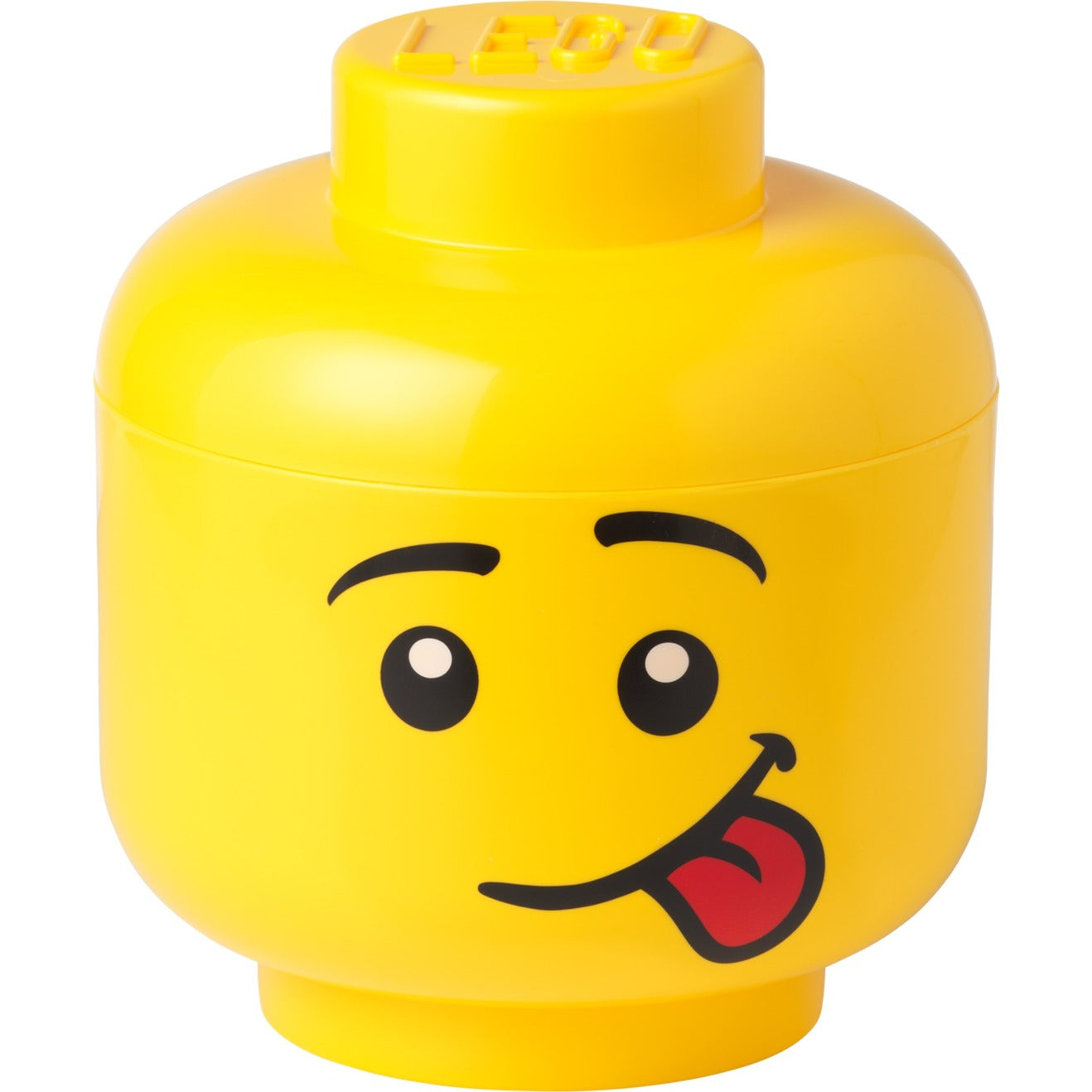 Room Copenhagen Lego Storage Head  Quot Silly Quot  Large  Storage Box  Yellow  Opbevaringskasse Geekd Dk