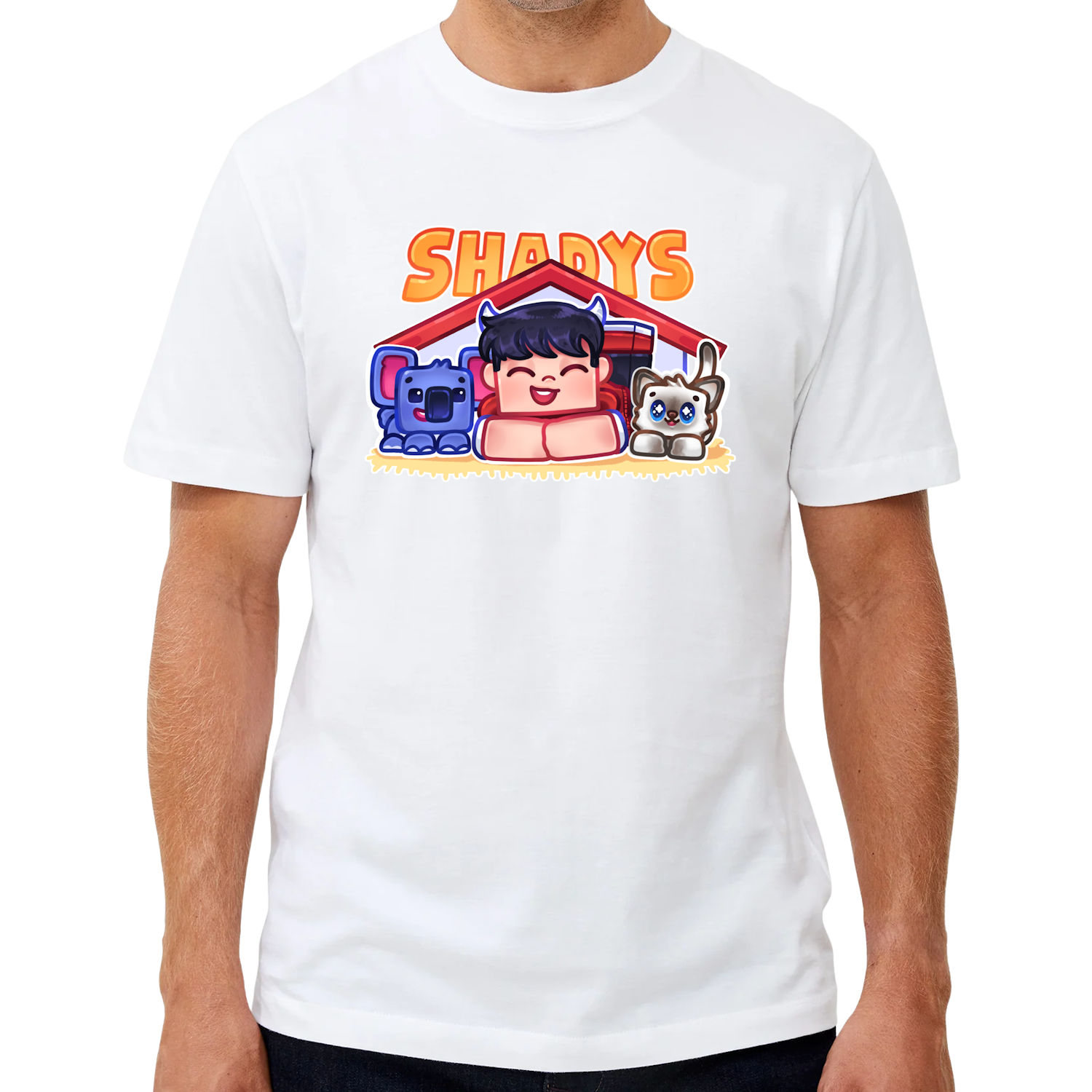 Shadys Kæledyr Tee Hvid  -shirt Geekd Dk