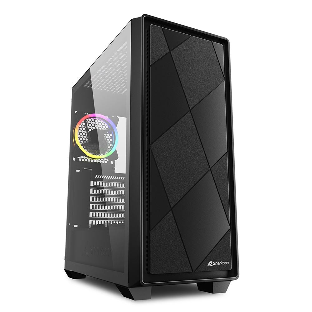 Sharkoon Vs8 Rgb   Tower Case  Black  Tempered Glass