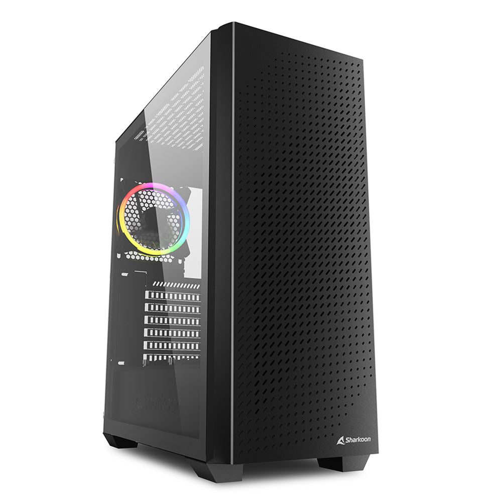 Sharkoon Vs9 Rgb   Tower Case  Black  Tempered Glass