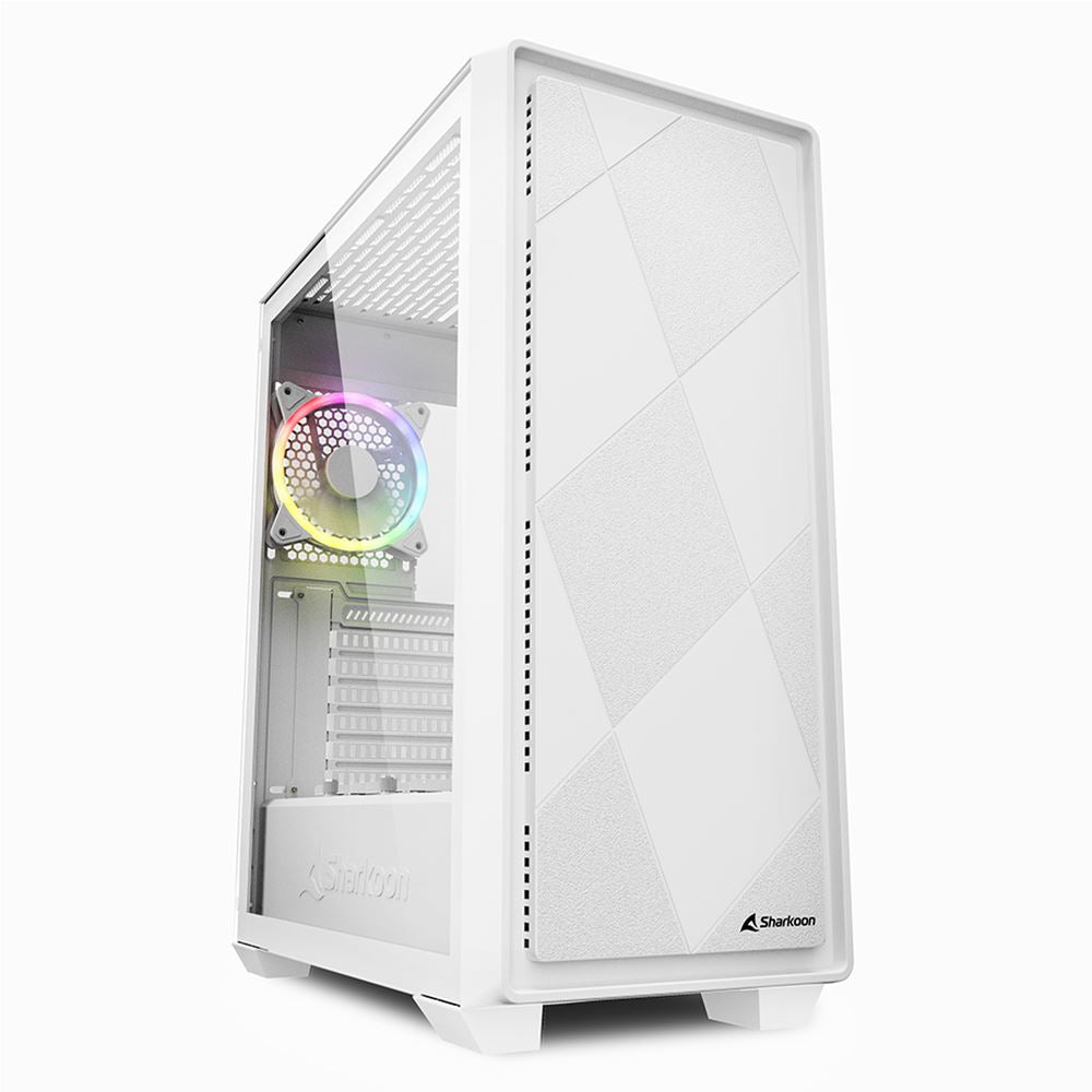 Sharkoon Vs8 Rgb   Tower Case  White  Tempered Glass
