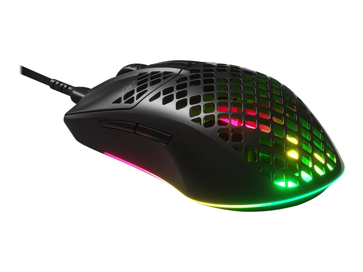Steelseries Aerox   2022 Edition Optisk Kabling Sort