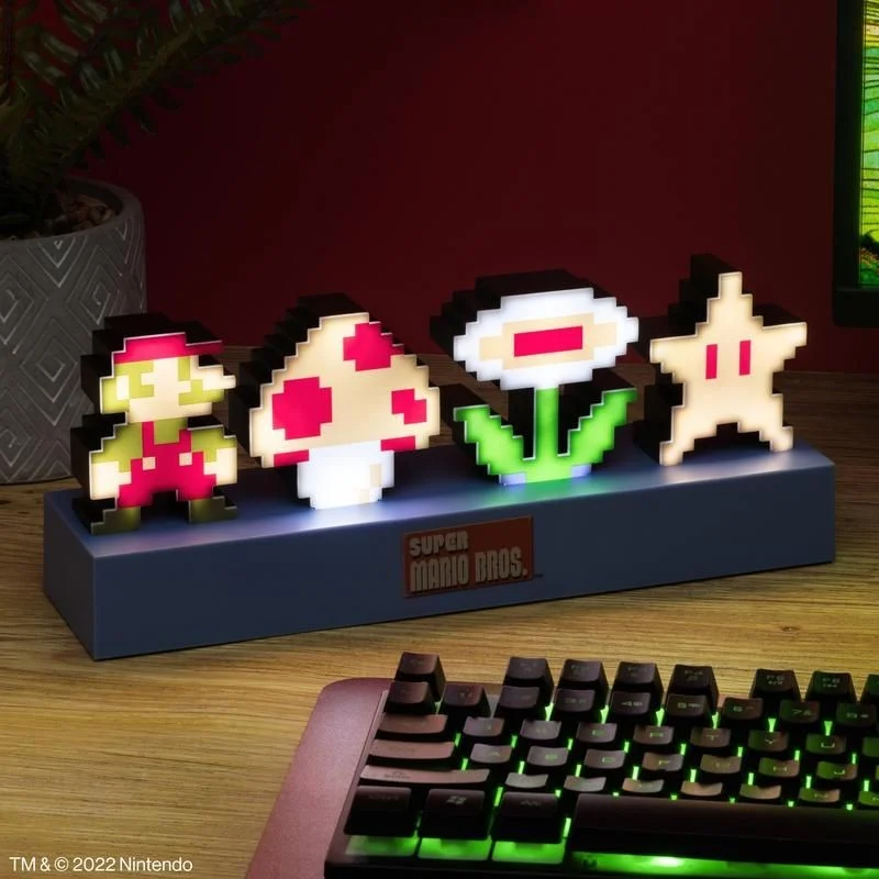 Super Mario Bros  Icons Light Lampe Geekd Dk