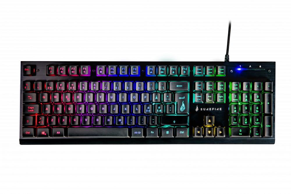 Surefire Kingpin X2 Metal Gaming Rgb Tastatur Qwerty Nordic Geekd Dk