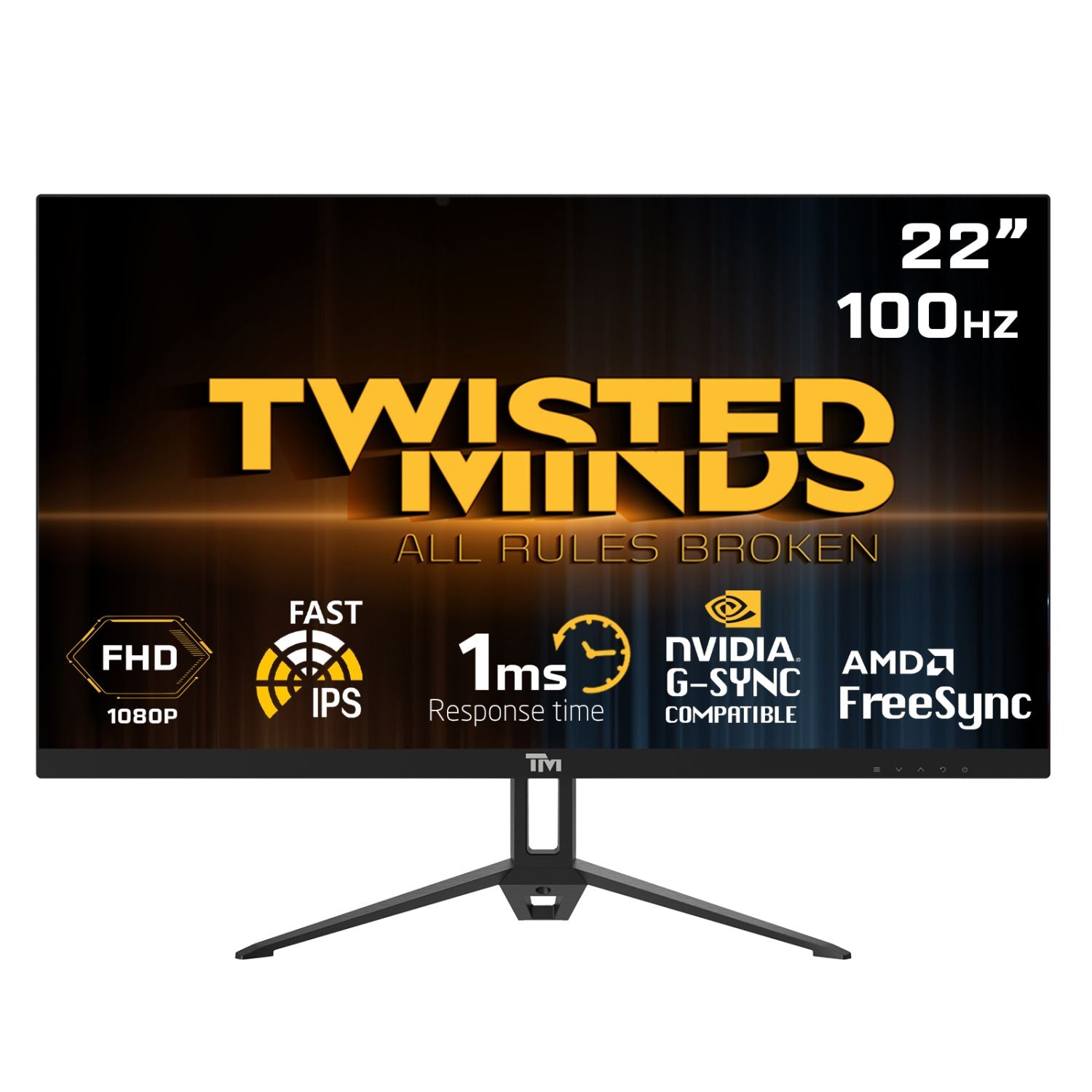 Twisted Minds Flat Gaming Monitor 22  Fhd 100hz