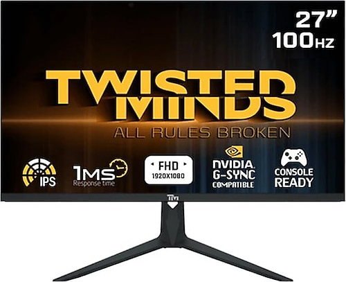 Twisted Minds Flat Gaming Monitor 27  Fhd 100hz