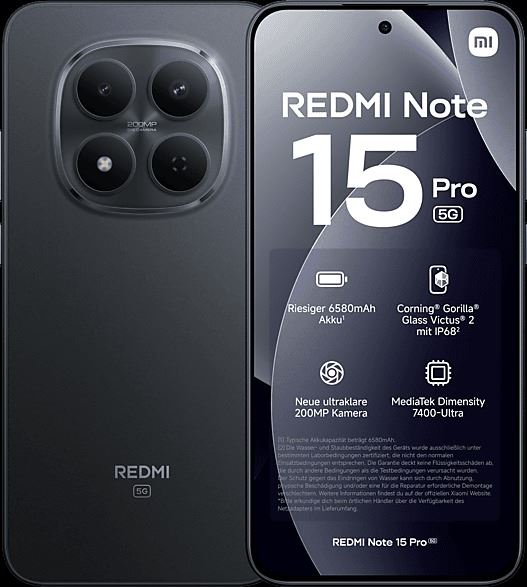 Xiaomi Redmi Note 15 Pro 5g  256gb Black